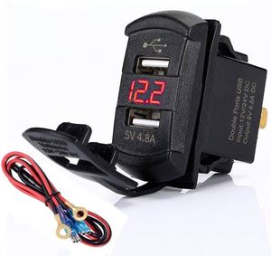 QC 3.0 USB & tipi C Rocker anahtarı tarzı şarj mavi voltmetre tekneler için, Polaris, RZR 1000, Ranger, mobil ev, RV, casus olabilir - Product Image 5