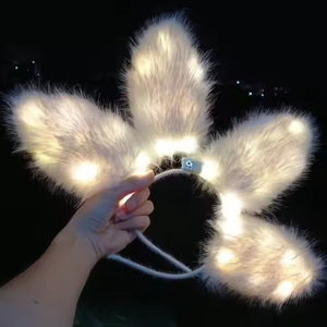 ルミナスウサギ耳クリスマスヘアバンド女性女の子かわいいライトヘアクリップ子供祭りヘッドウェアハロウィンヘアアクセサリー - Product Image 4