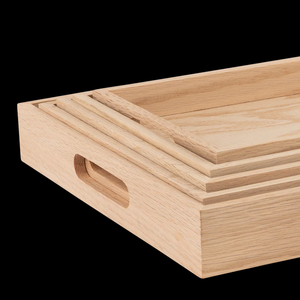 Vassoio in legno di quercia naturale in legno di quercia e legno annidato vassoio rettangolare in rovere bianco - Product Image 4