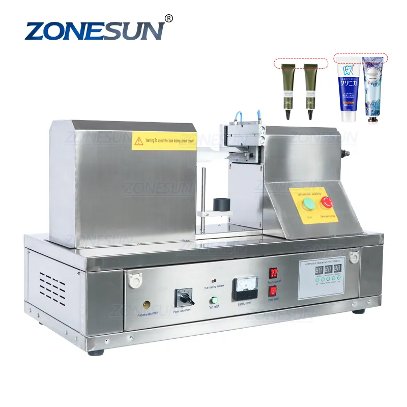 Zonesun QDFM-125S Semi-Automatische Ultrasone Plastic Buis Sluitmachine Voor Cosmetische Met Datum En Batch Embossing Supply