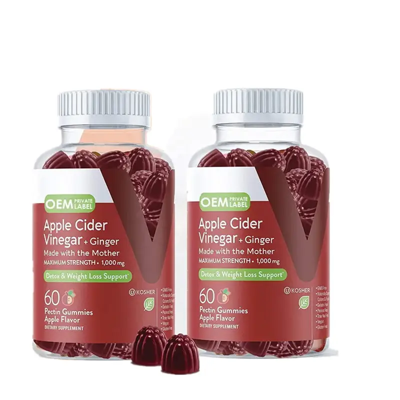 Gomas com vinagre de maçã ACV Gummy Suplemento para Perda de Peso Emagrecimento Gomas Vitaminas para o Sistema Imunológico OEM Bears