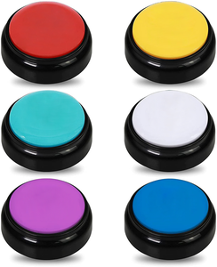 <strong>Custom</strong> Round Answer Buzzers Battery Playback <strong>Easy</strong> <strong>Button</strong> Colorful Recordable Dog Learning Speaking <strong>Button</strong> - Product Image 2
