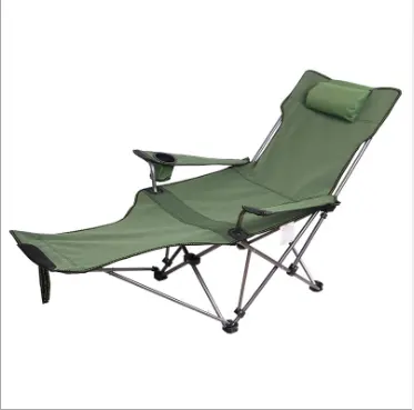 Reclinable cómodo plegable reposabrazos Silla de camping de alta calidad pesca plegable sillas con reposapiés sostenedor de taza