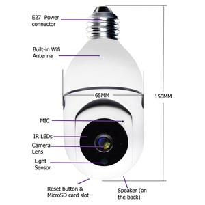 <strong>720P</strong> Wifi <strong>Mini</strong> <strong>Camera</strong> E27 Bulb Socket 1MP 360 Auto Tracking Panoramic <strong>Camera</strong> Wireless PTZ <strong>IP</strong> CameraI Tuya APP Remote View - Product Image 5