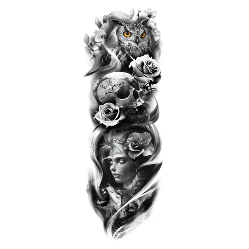 Autoadesivi del tatuaggio del hennè del fiore di loto di progettazione libera delle donne su ordinazione dell'uomo