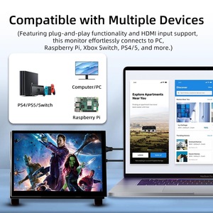 7-Zoll-Raspberry PI 3B/4B HD/MI-Display, kapazitiver 1024*600 IPS-Touchscreen, fahrerlos - Product Image 4