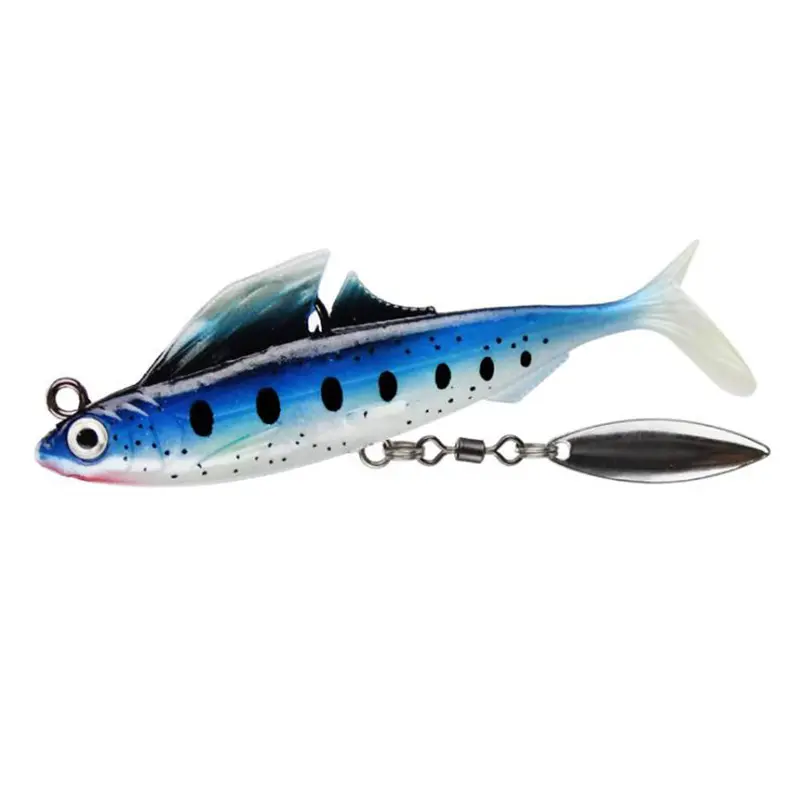 Cebo suave con cuchara giratoria para pesca, señuelo de sábalo, Wobblers artificiales de silicona, 12,5g, 8,5 cm, precio de fábrica