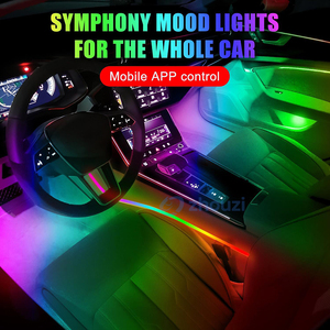 工場直送LED音楽同期ストリップ新しい色を変えるアンビエントライト装飾98% カーモデル自動車インテリア照明用 - Product Image 5