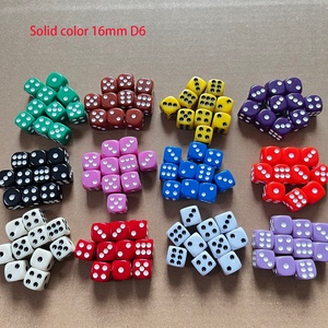 نرد D6 بلاستيكي أكريليك منحوت بزوايا مستديرة بلون صلب مقاس 16 مم للألعاب اللوحية من FACCUB - Product Image 4