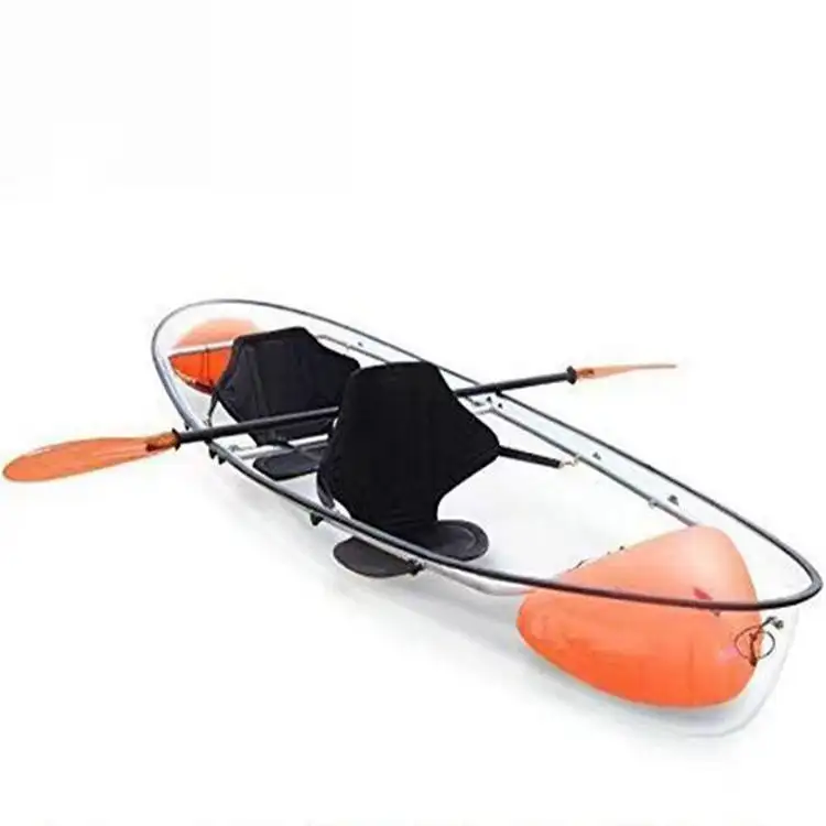 Vendite calde di plastica trasparente barca a remi barche 1o 2 posti canoa Kayak