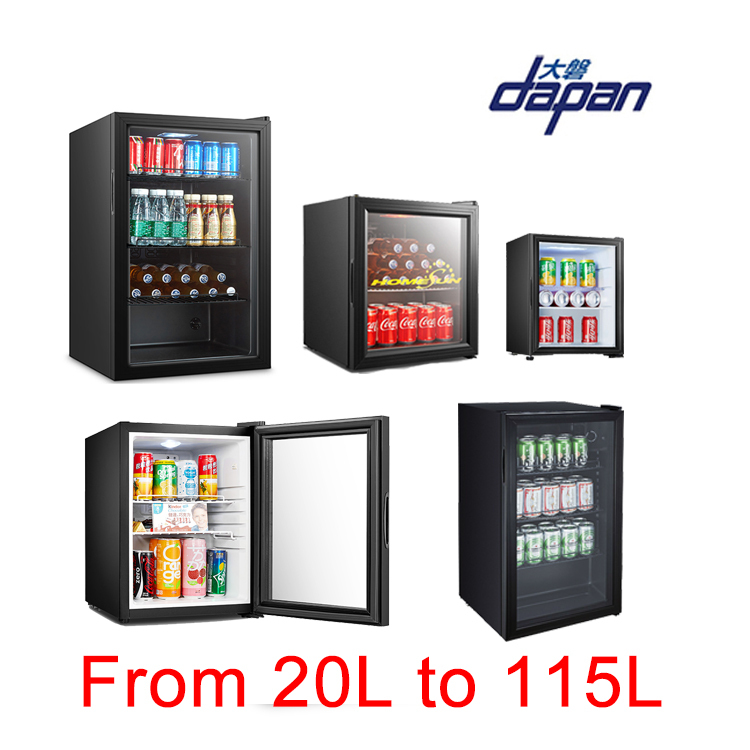 Custom commercial cans bottle drink mini refrigerator small hotel bar fridge cooler glass door mini fridge