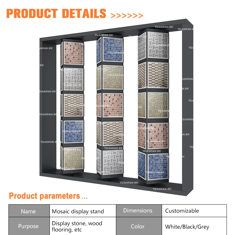 Mosaic Display Exhibition Rotating Style Custom Tile Racks Stone Sample Stands Flooring Marble Metal Modern Customized Availalbe