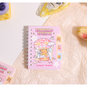 <strong>2025</strong> Custom A6 Cute Color Cartoon Bread Bear Diary Mini Child Spiral <strong>Notebook</strong> with <strong>Index</strong> - Product Image 5