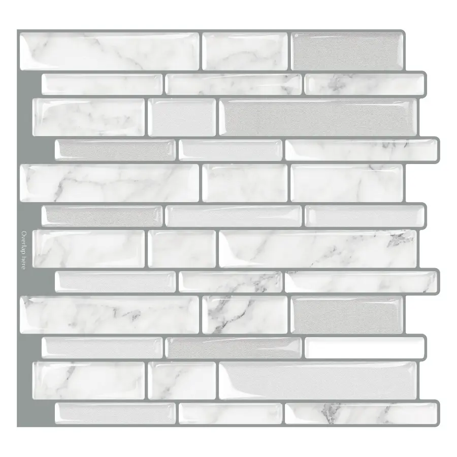 Da parete in cristallo con marmo bianco carta da parati facile da pulire e da installare marmo carta da parati doccia a parete