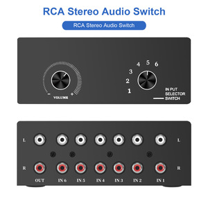 利用可能なRCAステレオR/L左右チャンネルオーディオスイッチ6in1アウトスイッチャー - Product Image 1