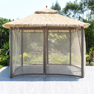 Special Offers Garden <strong>Line</strong> Cast Wrought Iron Steel Metal Frame <strong>Gazebo</strong> Artificial Synthetic <strong>Gazebo</strong> Roof Thatched Roof - Product Image 3