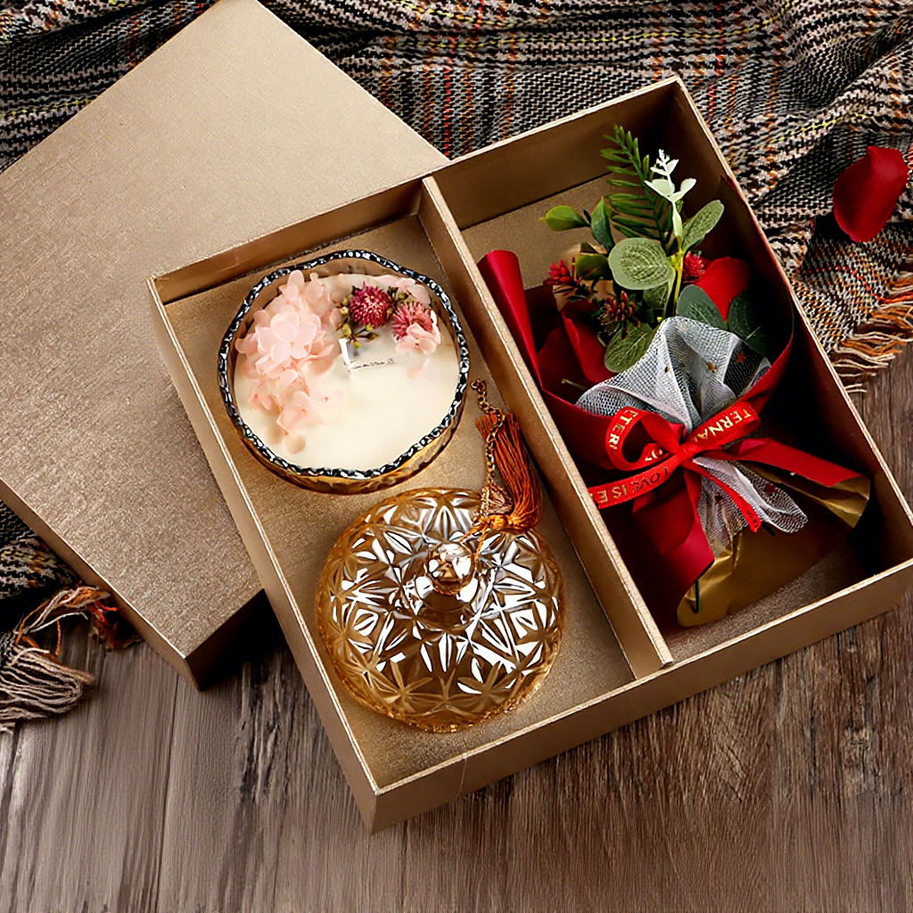 Caja de regalo de aromaterapia: Cerezo en flor primaveral + ramo