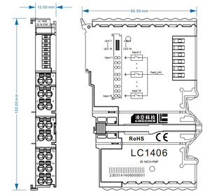 Lingchen LC1406 Módulo Plc Io de 16 canales Módulo Io Entrada digital Módulo de salida de entrada PNP para sistema automatizado - Product Image 3