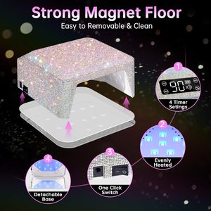 Lámpara de Secado Rápido para Esmalte de Uñas, Lámpara Profesional de Secado Rápido con Pantalla, Sensor Automático para Salón y Hogar, 96W - Product Image 2