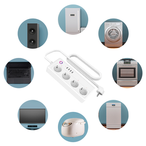 Toma de corriente múltiple con 4 compartimentos y 4 puertos USB, protección contra sobretensiones e interruptor, tira de Alimentación inteligente con wifi para la UE