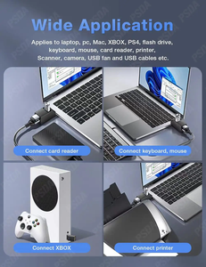 PSDA 3 พอร์ต USB Hub อะแดปเตอร์ขยายชายหญิง 90 องศาแยก 1 USB 3.0 และ 2 USB 2.0 พอร์ตแบบพกพาข้อมูล - Product Image 6