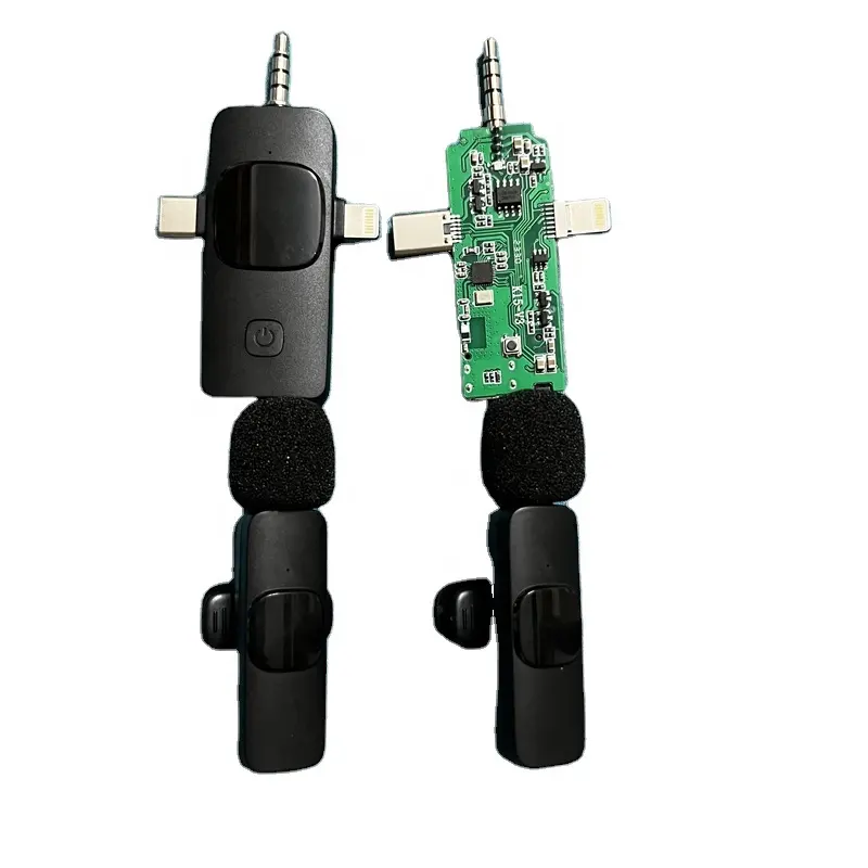 Oem chuyên nghiệp 3in1 thu Clip Micro không dây Tie Android IOS ve áo mic K15 Micro không dây cho điện thoại thông minh máy ảnh