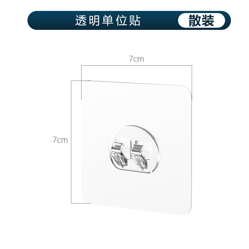 Single hook with transparent sticker