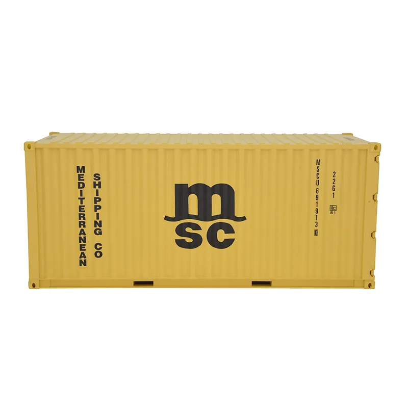 1:20 escala 20GP MSC contenedor de envío modelo en miniatura de plástico ABS negocio regalo hogar Decoración colección OEM personalizado