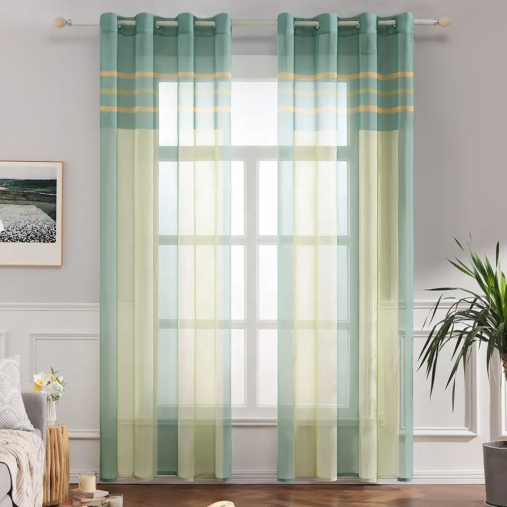 Terileno branco bonito drapery tule pura cortina para sala de estar 54 ''x 108'' cortina de cores do windows