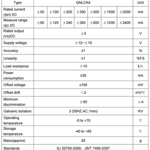 DC-Leckstrom sensor QNLCK4 Eingang ± 50mA ± 100mA ± 200mA ± 500mA ± 1A ± 2A Ausgang ± 5V Split-Core-Stromwandler rest - Product Image 2