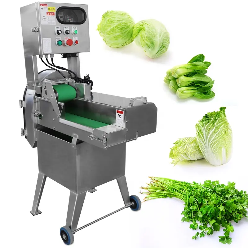 Cortador automático de verduras de hoja verde, máquinas de procesamiento de verduras, máquina cortadora picadora de lechuga de pepino de okra