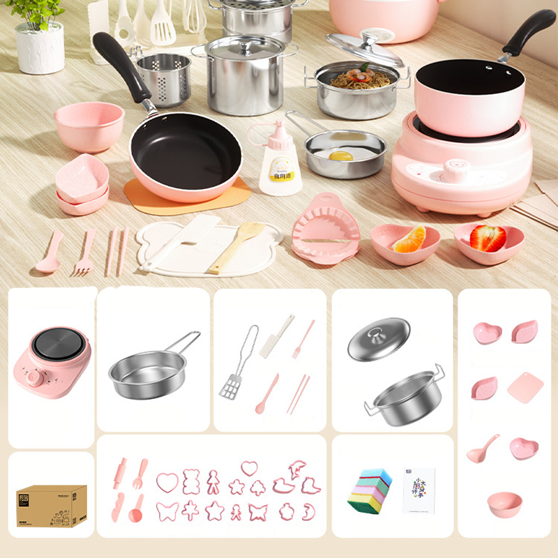 Juego de Cocina de Juguete para Niños Pink-138