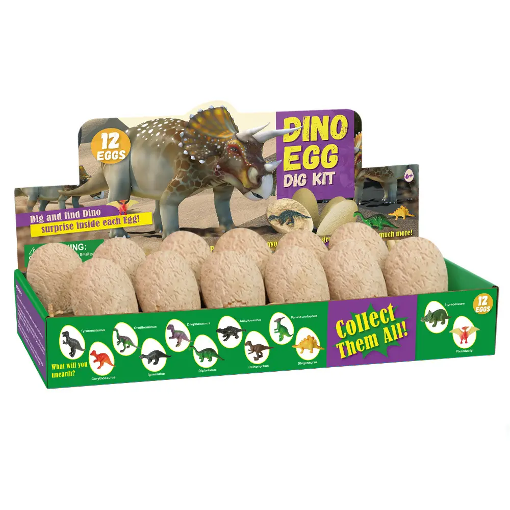 Crianças brinquedo arqueológico educacional dinossauro ovo set com tiranossauro fóssil escavação cavar kit