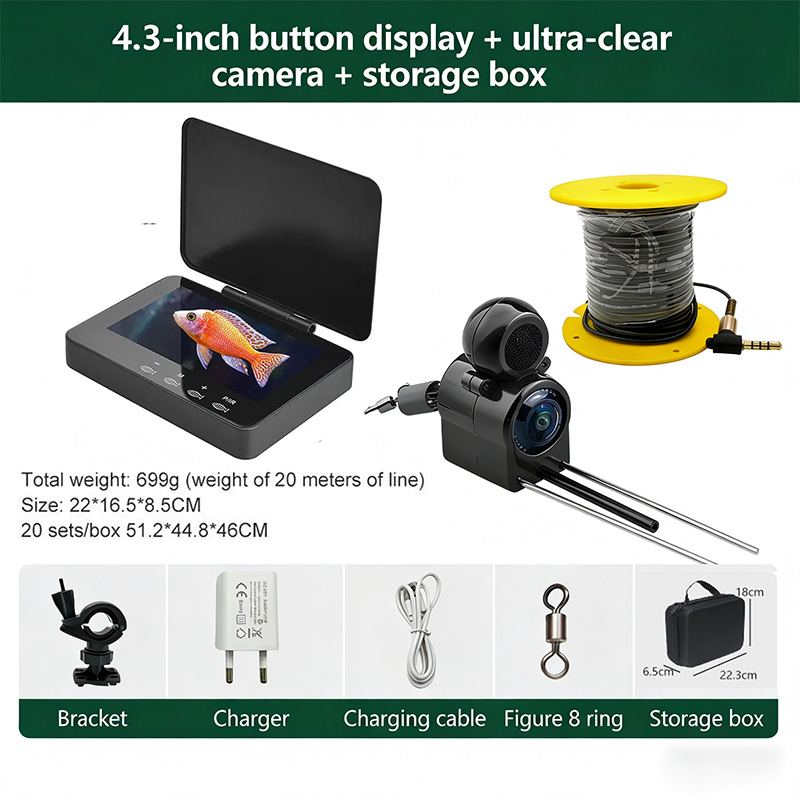 Écran tactile noir 4,3" + Câble de 20 m + Caméra ultra claire