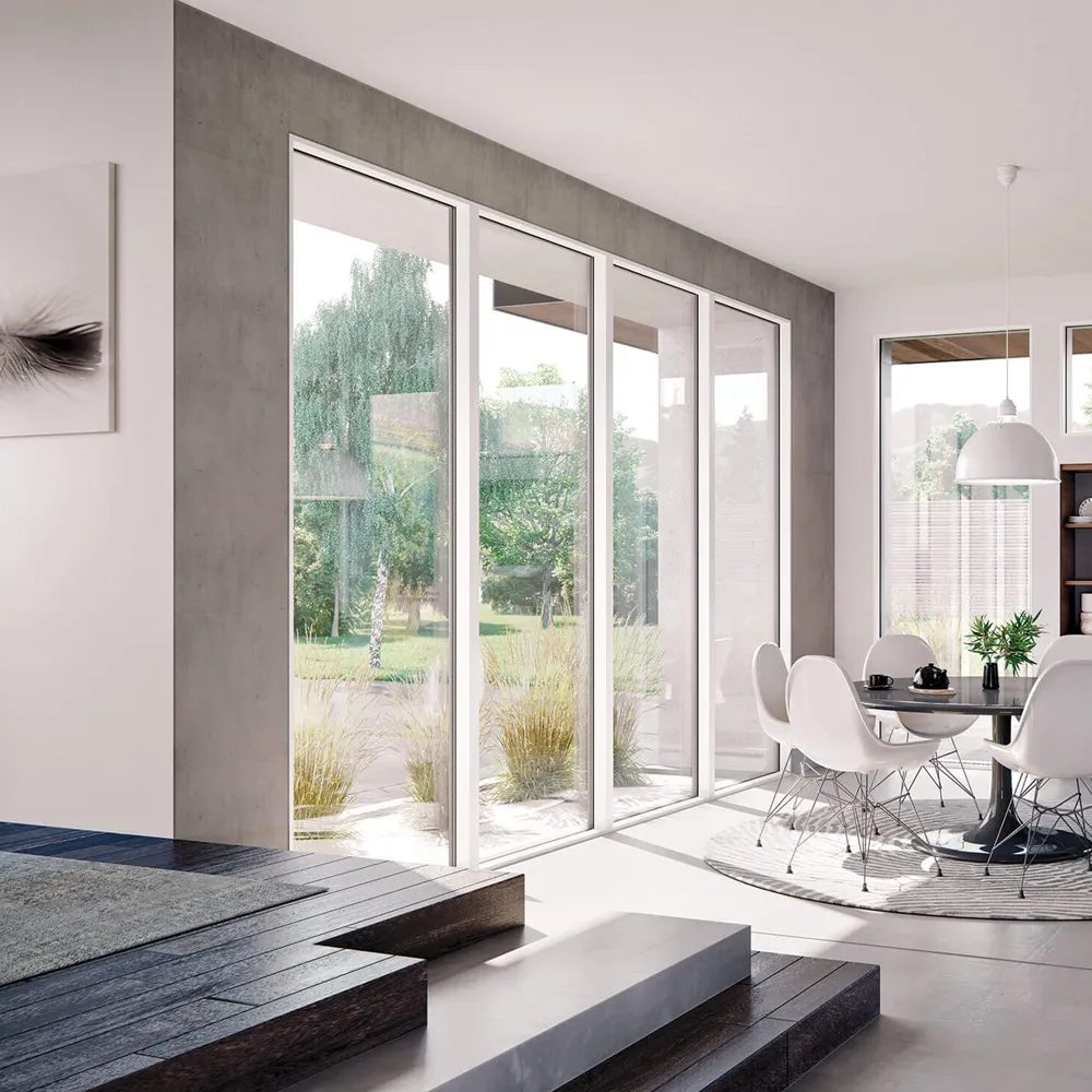Chão de alumínio para teto de vidro temperado janelas fixas