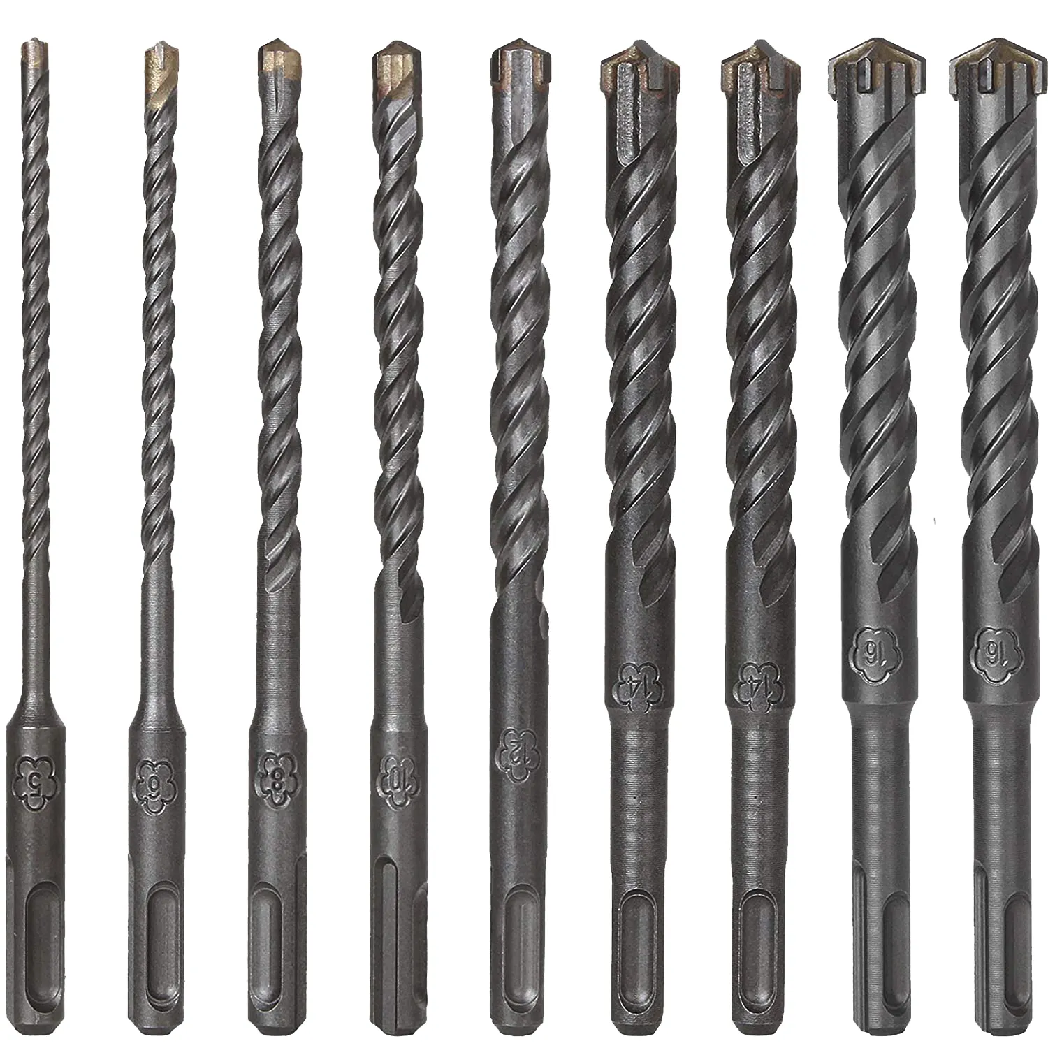 5/6/8/10/12/14/16mm Type croisé alliage d'acier au tungstène SDS Plus forets à marteau électrique pour béton de maçonnerie