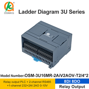 Oshangming Industrial Programmable Logic Controller 8 <strong>Input</strong> 8 Relay <strong>Output</strong> Plc Analog with RS232 RS485 <strong>Modbus</strong> Rtu for System