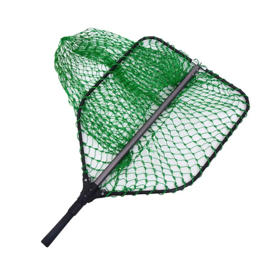 Nouveau grand filet de pêche de 2.5m plié à la main en alliage d'aluminium, grand Triangle Durable en Nylon, filet de pêche en maille