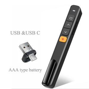 2.4G AAA batteria tipo presentatore Wireless puntatore Laser USB e USB C Powerpoint penna PPT con Clip - Product Image 3