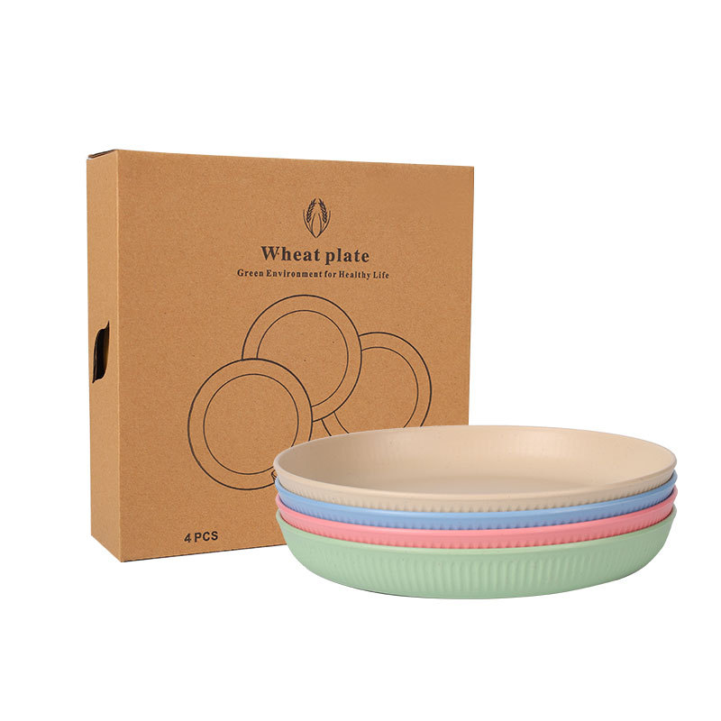 Vertical grain plate (4 sets of boxed) rice Beige