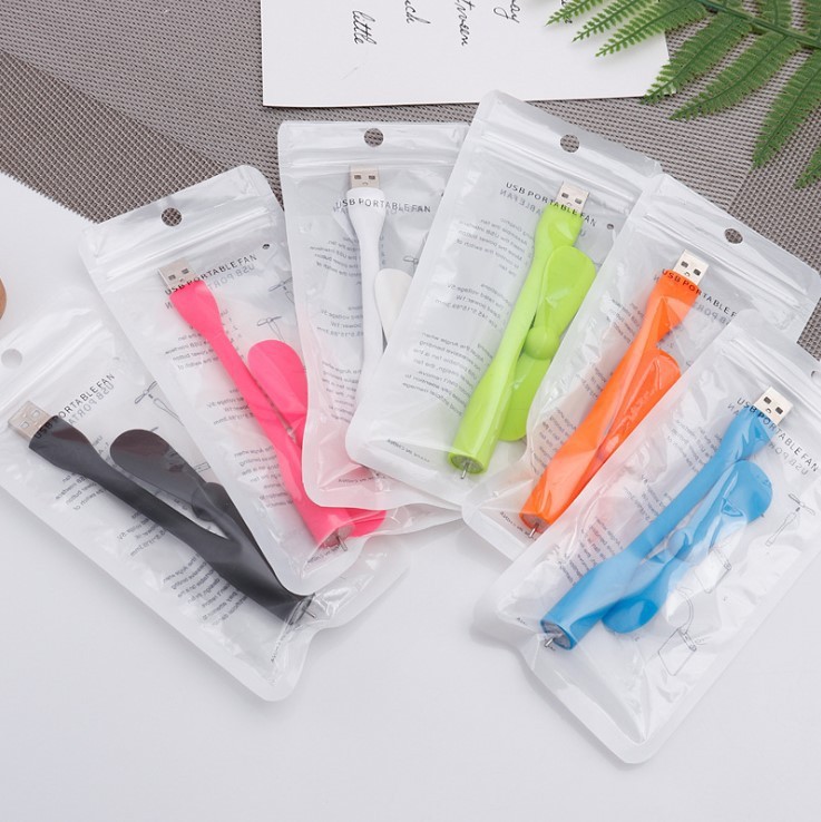 พัดลมมือถือ USB + บรรจุภัณฑ์ถุง OPP
