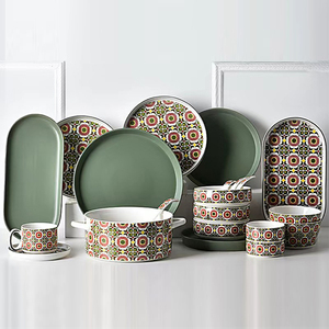 Fabrika kişiselleştirilmiş Modern el yapımı seramik kahvaltı yemeği Set ince porselen avrupa tarzı porselen yemek takımı - Product Image 1