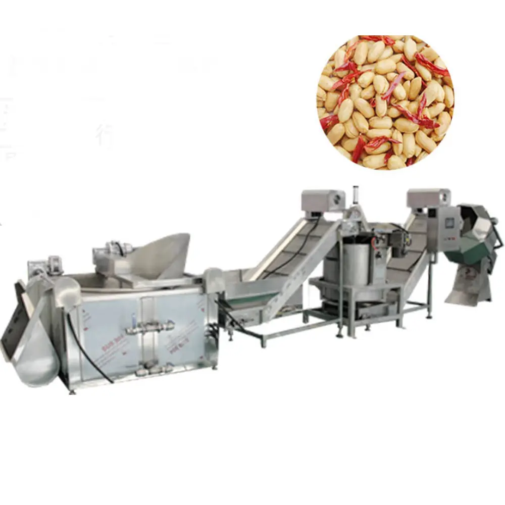 Aperatifler gıda fritöz makinesi patates cipsi otomatik sürekli kızartma makinesi fıstık kızartma makinesi