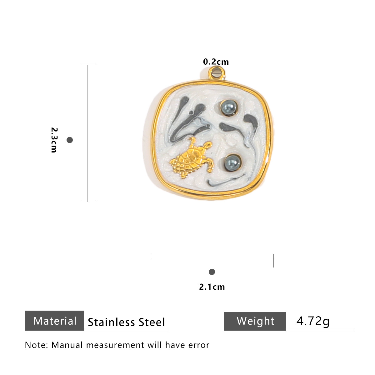 Pendentif tortue 2 perles 21x23.5mm = 2PCS