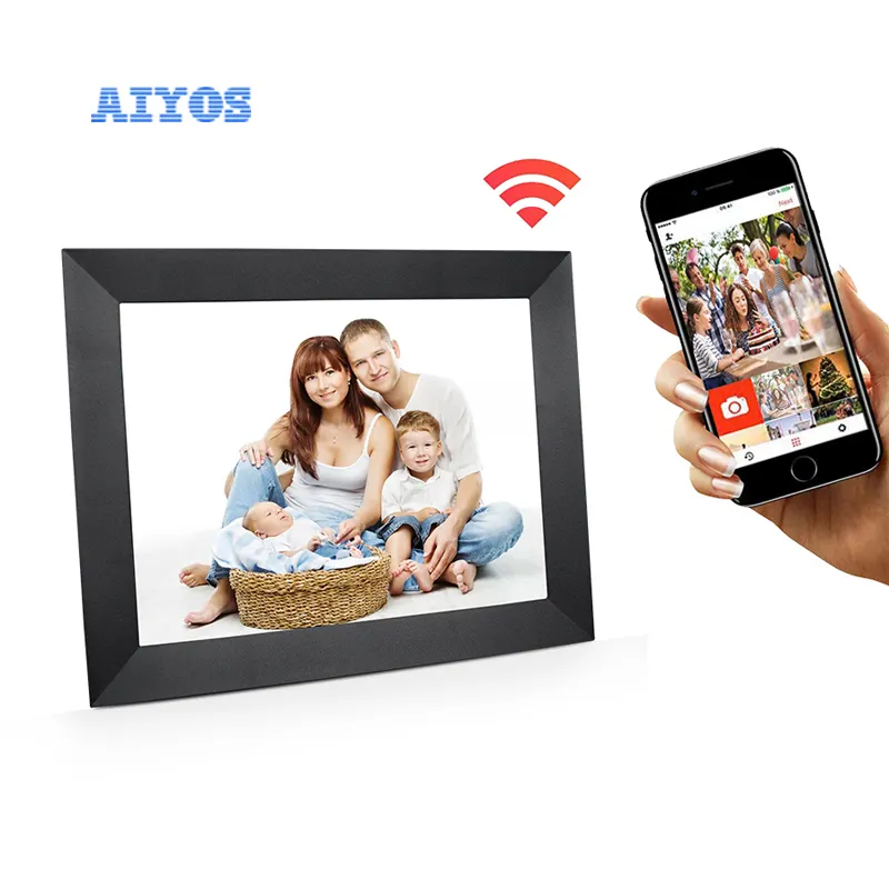 Aiyos 7 Zoll 1024*600 Cloud Digitaler Bilderrahmen WiFi-Foto rahmen mit Frameo-Software