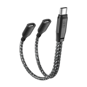 USB C 1オス2メスオーディオ充電2 1ケーブルPVCライブサウンドカードマイクスプリッター携帯電話ストリーミングストック用 - Product Image 1