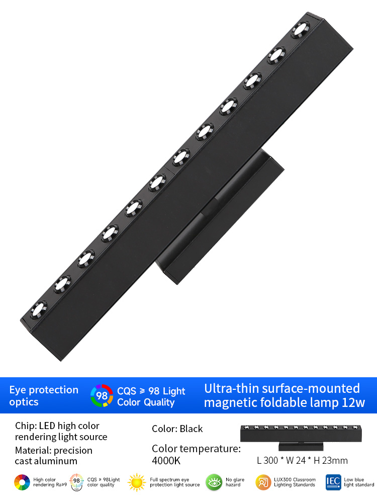 Magnetic folding grille spotlight 12W
