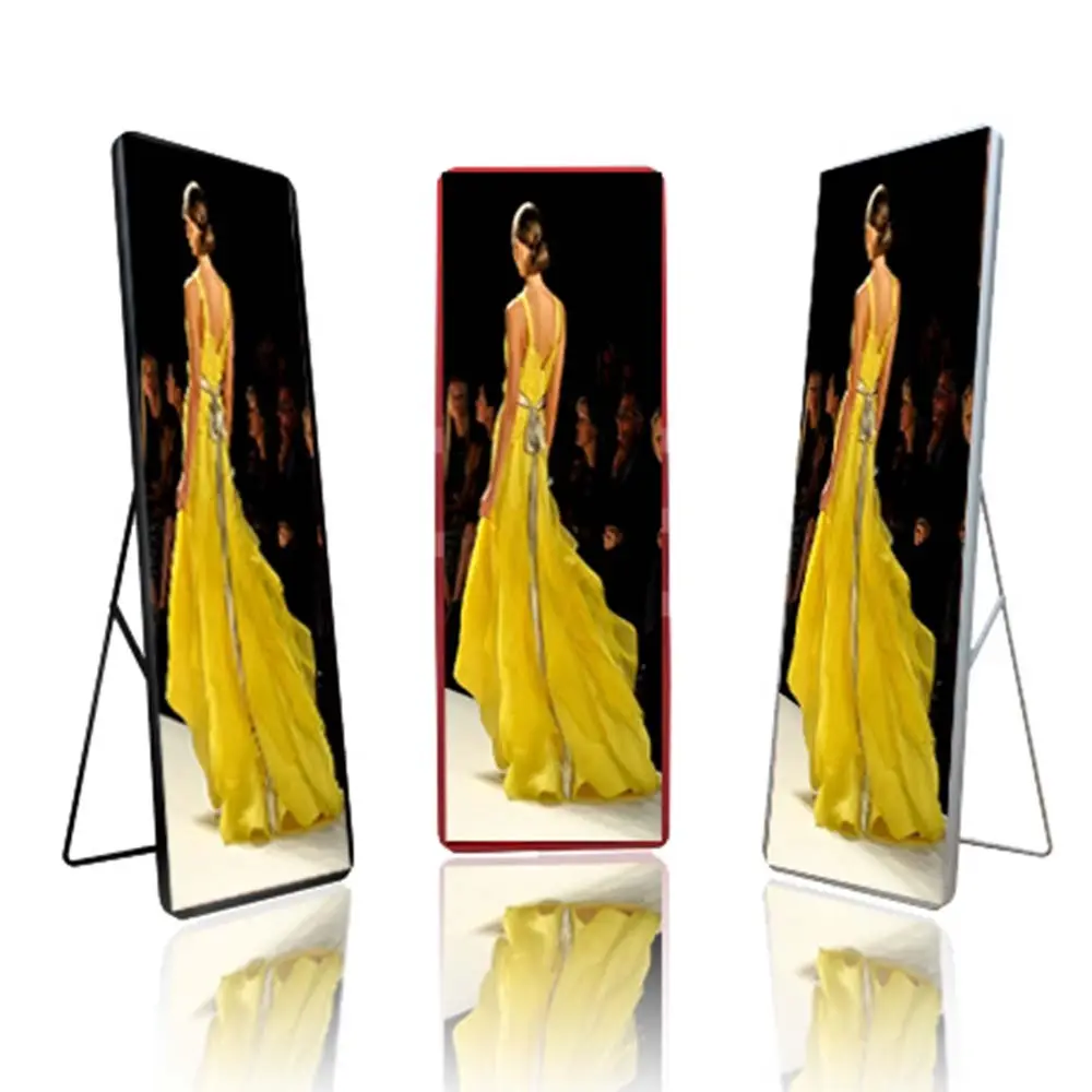 Campione gratuito P2.5 P3 LED electronic poster advertising player portable digital signage HD floor stand display monitor a LED