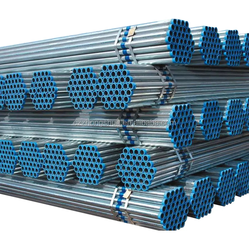 Tubo tondo in ferro zincato a caldo/tubi in acciaio zincato Erw/tubi tubolari in acciaio al carbonio per la costruzione di edifici in serra