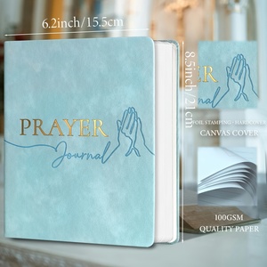 Diseño personalizado y logotipo de 8,5*6,2 pulgadas hilo de coser línea de encuadernación planificador diario oración diaria gratitud diario cuaderno basado en la fe - Product Image 2